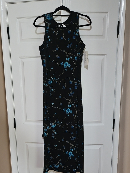 Agb Dress Dresses & Skirts - AGB Black Maxi Dress with Blue Floral Print